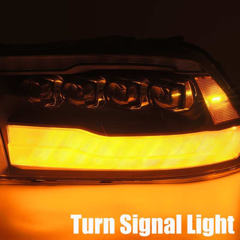 AlphaRex 09-18 Dodge Ram 1500HD NOVA LED Projector Headlights Plank Style Design Alpha Black w/DRL - Burkken Auto Parts