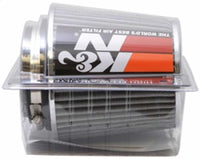 K&N Universal Filter Chrome Round Tapered White - 4in Flange ID x 1.125in Flange Length x 5.5in H - Burkken Auto Parts