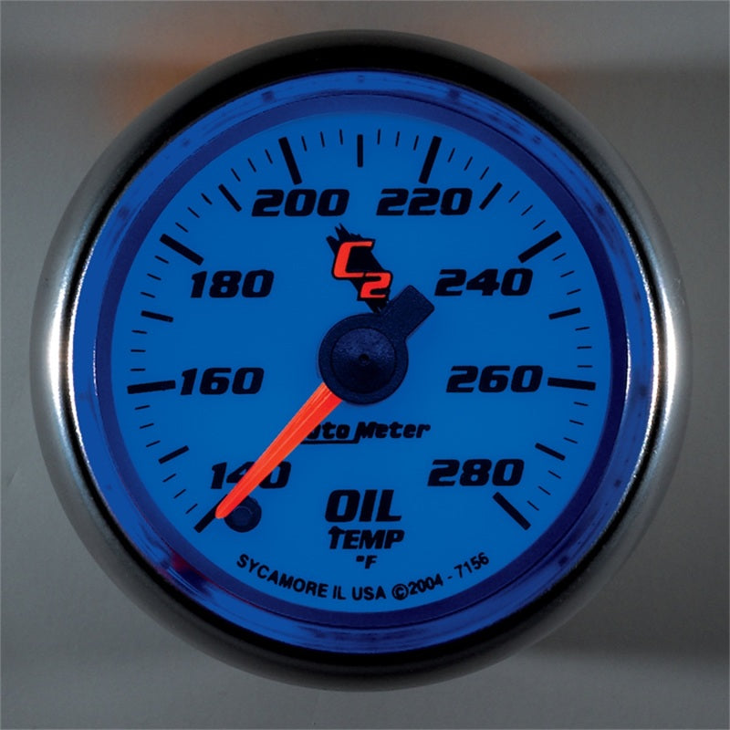 Autometer C2 52mm 140 - 280 Deg. F Electronic Oil Temp Gauge - Burkken Auto Parts
