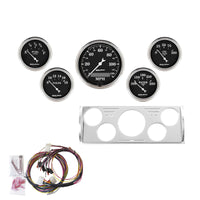 Autometer 40-46 Chevrolet Truck 5 Gauge Dash Kit (MPH/FUEL/OILP/WTMP/BAT) - Old Tyme Black - Burkken Auto Parts