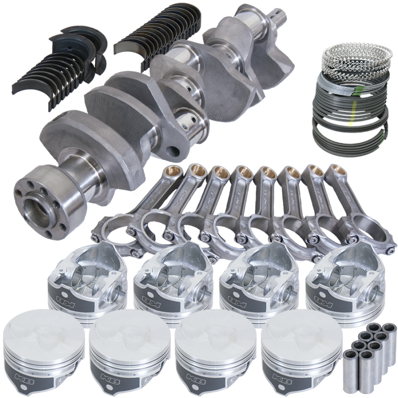 Eagle Chevy 350 1Pc 3.480in Crank 6.000in I-Beam Rod -7cc Flat Top 4.000in Pistons Rotating Assembly - Burkken Auto Parts