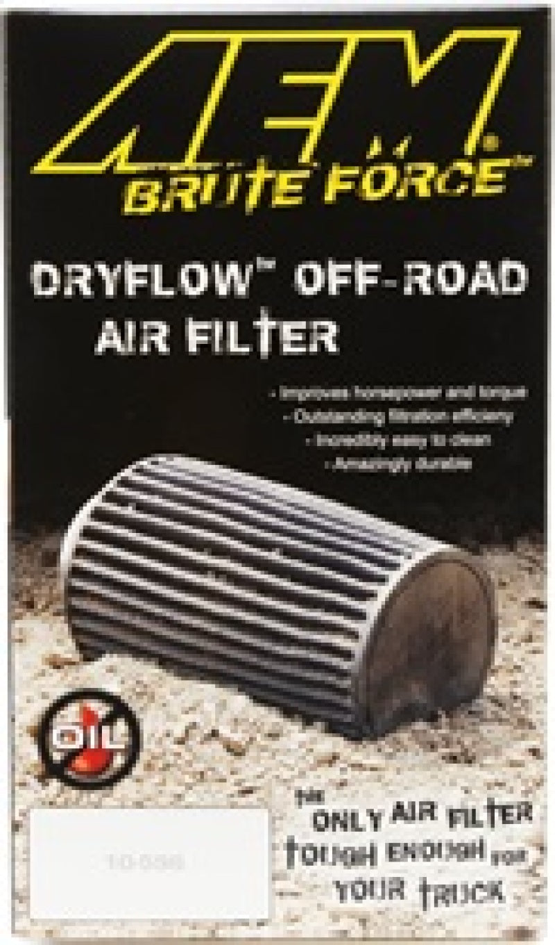 AEM Dryflow Conical Air Filter 2.75in Flange ID / 6in Base OD / 5.125in Top OD / 9.125in Height - Burkken Auto Parts