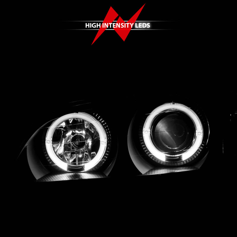 ANZO 2000-2004 Infiniti I30 Projector Headlights w/ Halo Black - Burkken Auto Parts