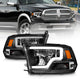 ANZO 2009-2020 Dodge Ram 1500 Full LED Square Projector Headlights w/ Chrome Housing Black Amber - Burkken Auto Parts
