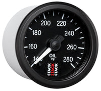 Autometer Stack 52mm 140-280 Deg F 1/8in NPTF Male Pro Stepper Motor Oil Temp Gauge - Black - Burkken Auto Parts
