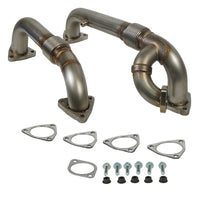 BD Diesel 08-10 Ford F-250/F-350/F-450/F-550 Powerstroke 6.4L Up Pipes Kit w/Manifold Set - Burkken Auto Parts