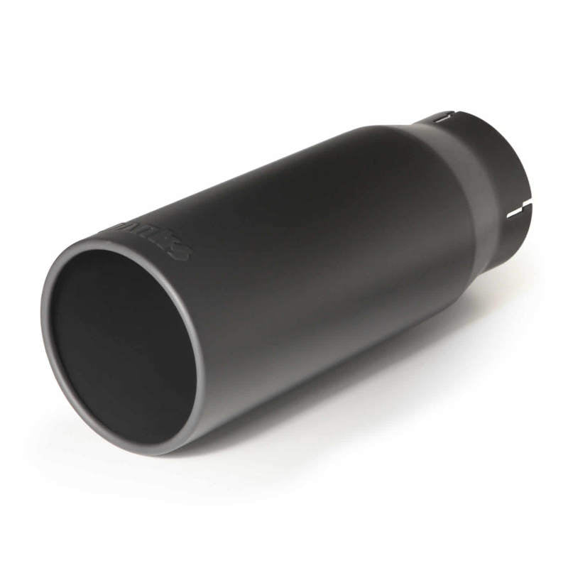 Banks Power Tailpipe Tip Kit - SS Round Straight Cut - Black - 4in Tube - 5in X 12.5in - Burkken Auto Parts