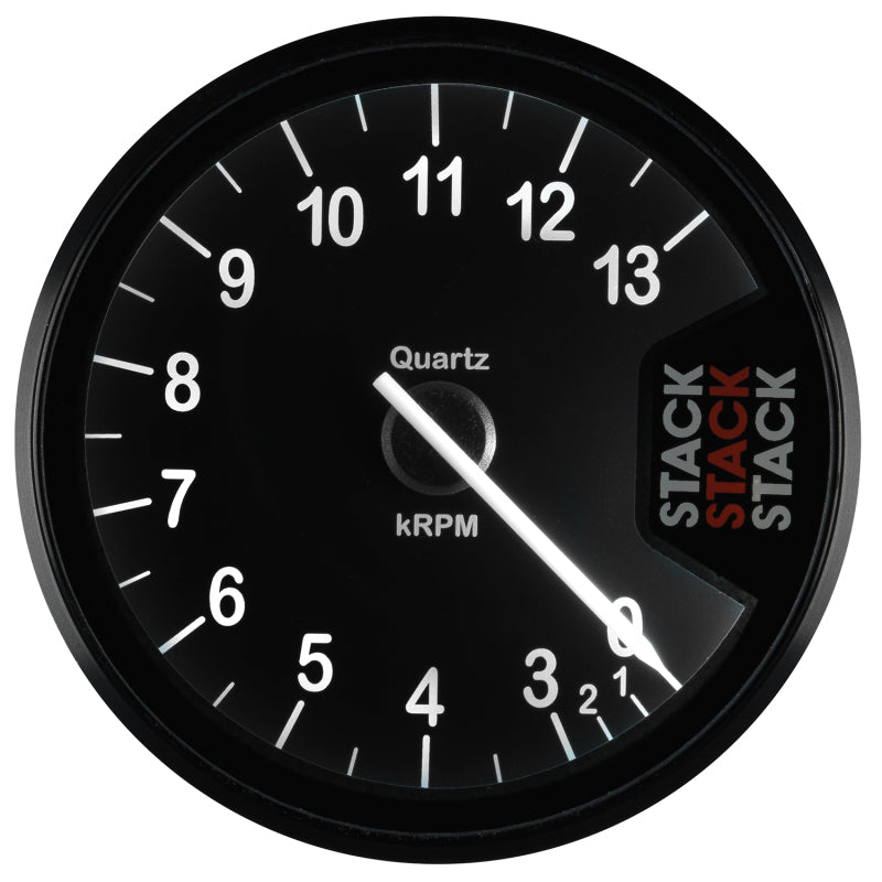 Autometer Stack Clubman Tachometer 80mm 0-3-13K RPM - Black - Burkken Auto Parts