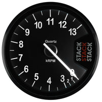 Autometer Stack Clubman Tachometer 80mm 0-3-13K RPM - Black - Burkken Auto Parts
