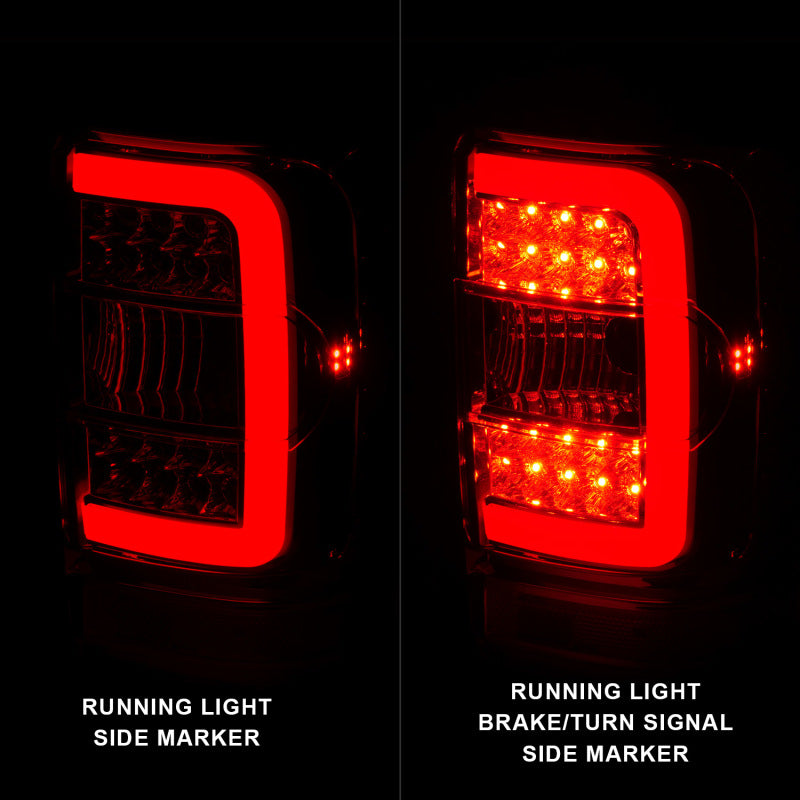 ANZO 2001-2011 Ford  Ranger LED Tail Lights w/ Light Bar Chrome Housing Clear Lens - Burkken Auto Parts