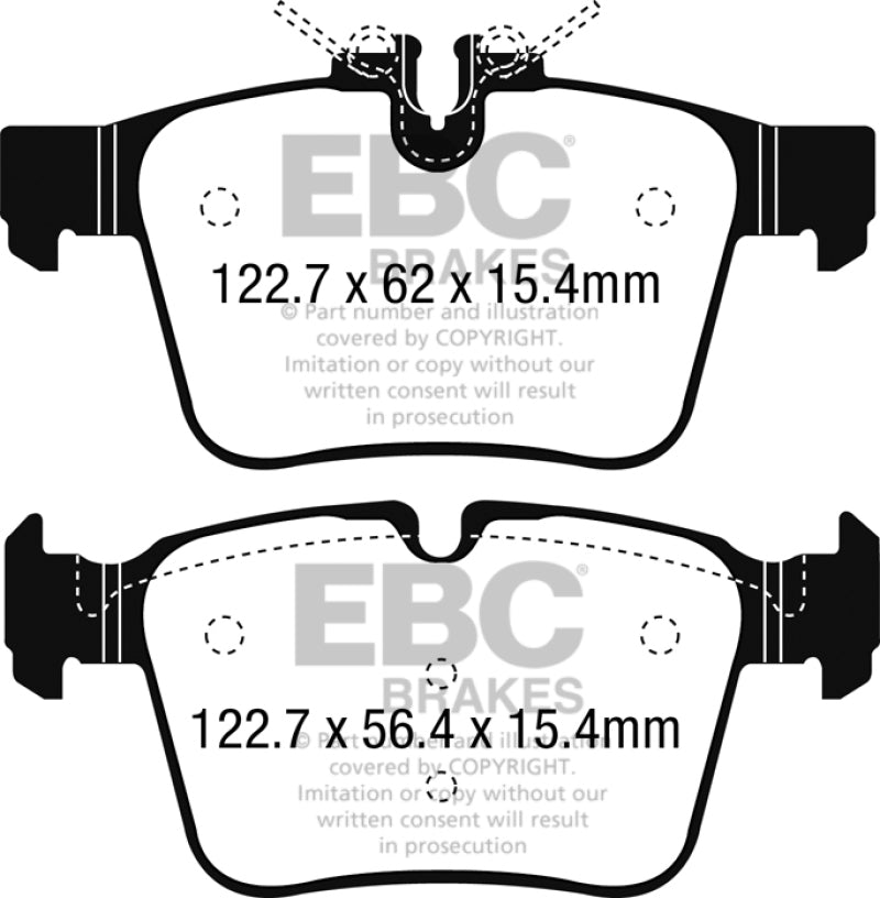 EBC 15+ Mercedes-Benz C300 (W205) 2.0 Turbo 4-matic Greenstuff Rear Brake Pads - Burkken Auto Parts