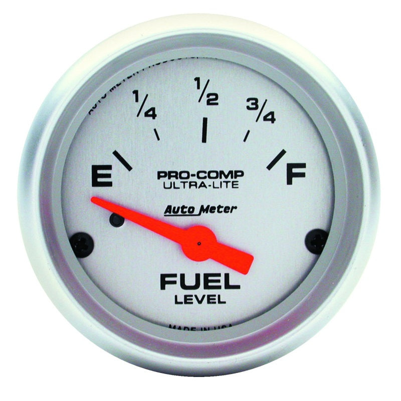 Autometer Ultra-Lite 52mm 73 OHMS Empty/10 OHMS Full Short Sweep Electronic Fuel Level Gauge - Burkken Auto Parts