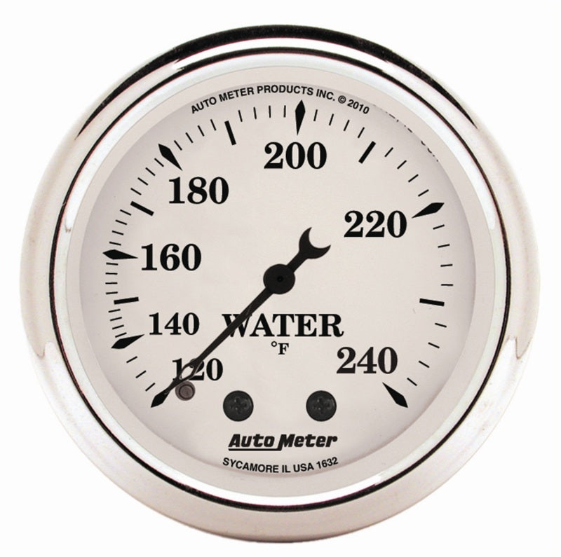 AutoMeter Gauge Water Temp 2-1/16in. 120-240 Deg. F Mech Old Tyme White - Burkken Auto Parts