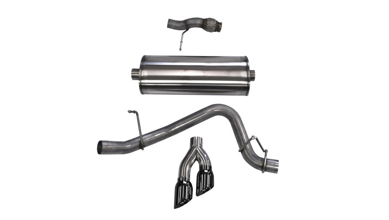 Corsa 2015-2020 Chevy Tahoe/GMC Yukon Cat-Back Exhaust Sport 3in Single Side Twin Black 4in Tips - Burkken Auto Parts