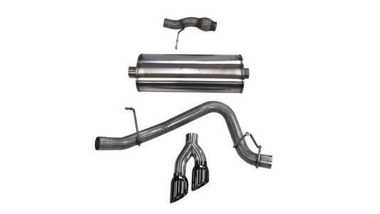 Corsa 2015-2020 Chevy Tahoe/GMC Yukon Cat-Back Exhaust Sport 3in Single Side Twin Black 4in Tips - Burkken Auto Parts