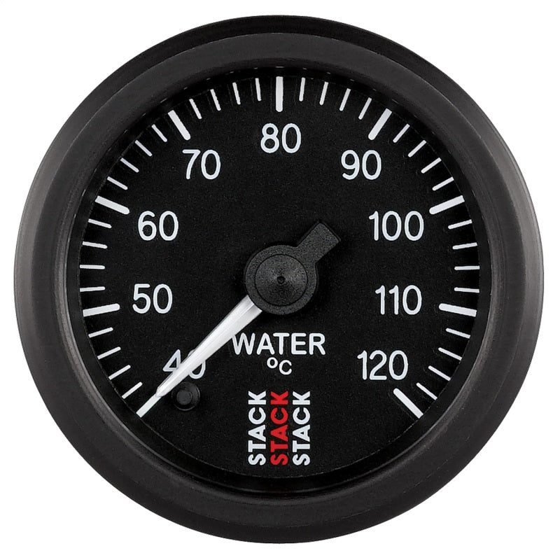 Autometer Stack 52mm 40-120 Deg C 1/8in NPTF Male Pro Stepper Motor Water Temp Gauge - Black - Burkken Auto Parts