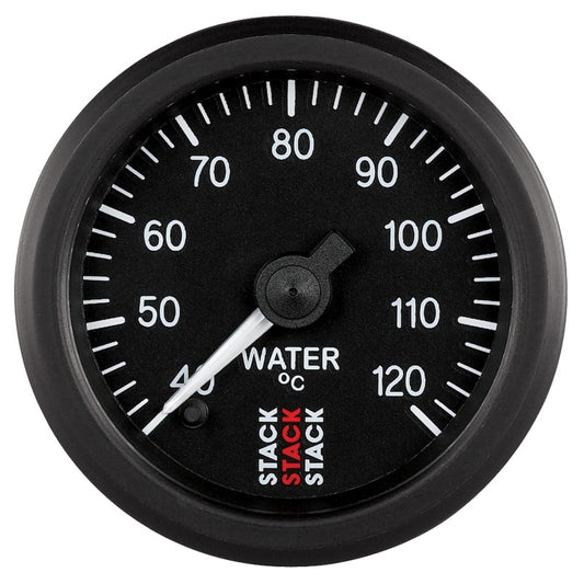 Autometer Stack 52mm 40-120 Deg C 1/8in NPTF Male Pro Stepper Motor Water Temp Gauge - Black - Burkken Auto Parts