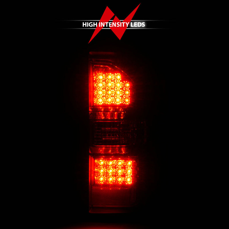 ANZO 2014-2018 GMC Sierra LED Tail Lights Black Housing Red/Clear Lens - Burkken Auto Parts