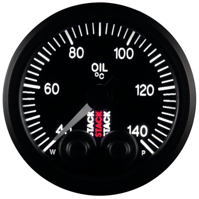 Autometer Stack 52mm 40-140 Deg C 1/8in NPTF Male Pro-Control Oil Temp Gauge - Black - Burkken Auto Parts