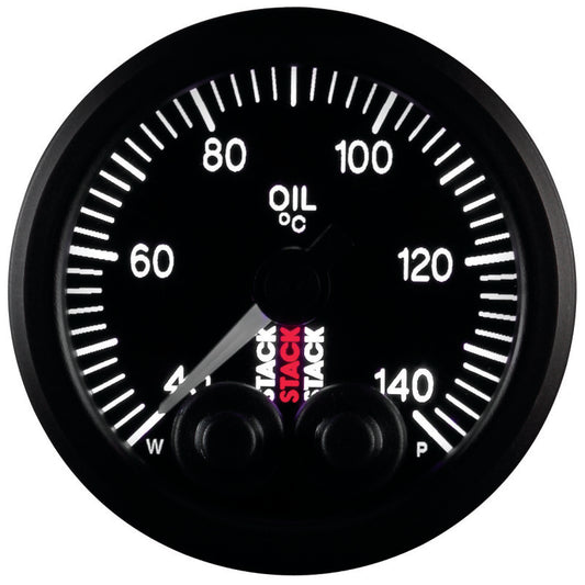 Autometer Stack 52mm 40-140 Deg C 1/8in NPTF Male Pro-Control Oil Temp Gauge - Black - Burkken Auto Parts