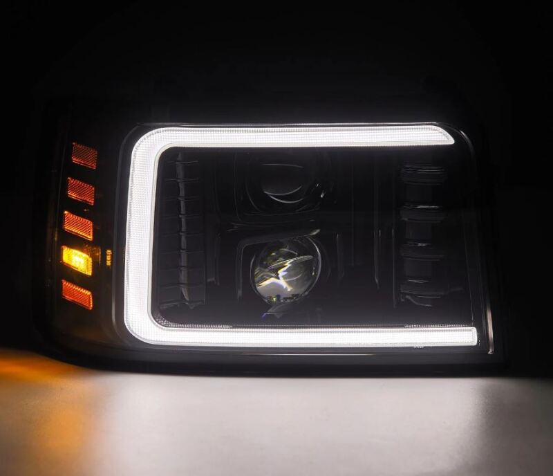 AlphaRex 92-96 Ford F-Series/Bronco PRO-Series Proj Headlights Alpha-Blk w/Seq. Sig & DRL - Burkken Auto Parts