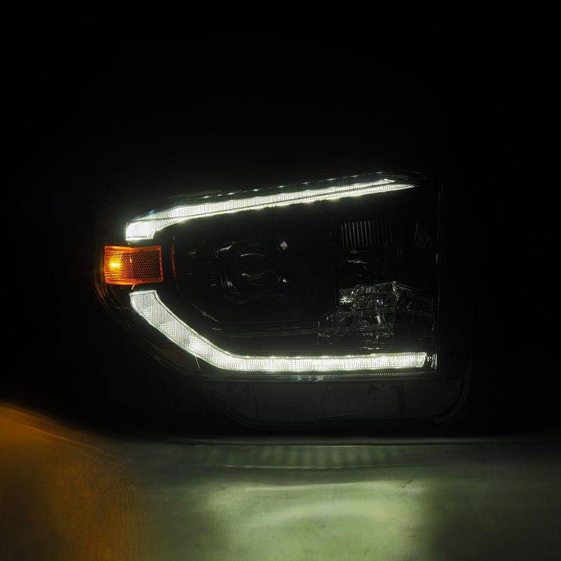 AlphaRex 14-21 Toyota Tundra PRO-Series Projector Headlights Black w/Seq. Sig. + DRL - Burkken Auto Parts