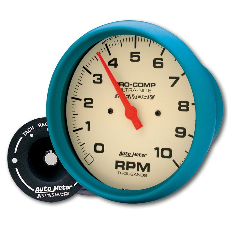 AutoMeter Gauge Tach 5in. 10K RPM In-Dash W/Peak Memory Glow In Dark Ultra-Nite - Burkken Auto Parts