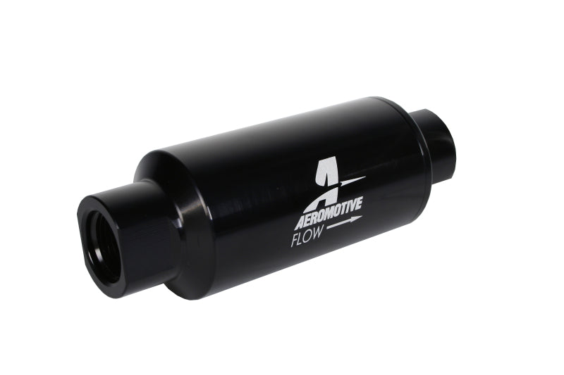 Aeromotive In-Line Filter 10AN 10 Micron Microglass Element Bright-Dip Black 2in OD - Burkken Auto Parts