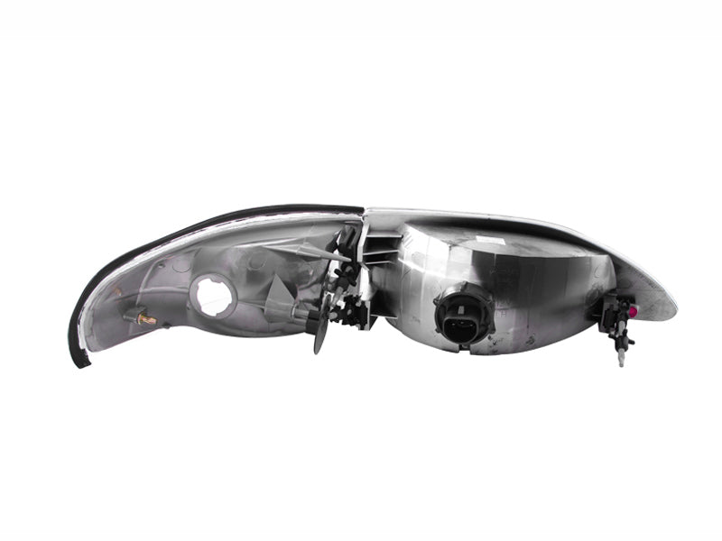 ANZO 1994-1998 Ford Mustang Crystal Headlights Chrome - Burkken Auto Parts