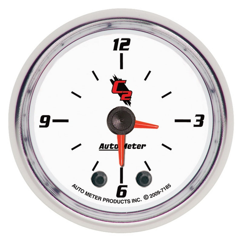 Autometer C2 2-1/6in 12 Hour Analog Clock Gauge - Burkken Auto Parts
