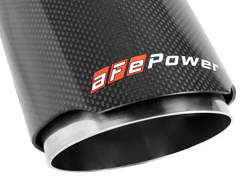 aFe MACH Force-Xp 409 SS Clamp-On Exhaust Tip 2.5in. Inlet / 4in. Outlet / 7in. L - Carbon - Burkken Auto Parts