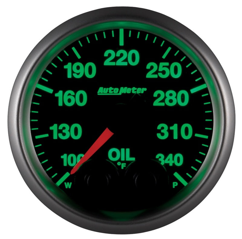 Autometer Elite 52mm 100-340 Deg F Oil Temp Peak & Warn w/ Electronic Control Gauge - Burkken Auto Parts