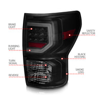 ANZO 07-11 Toyota Tundra Full LED Taillights Black Housing Smoke Lens G2 (w/C light Bars) - Burkken Auto Parts