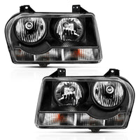 ANZO 2005-2010 Chrysler 300 Crystal Headlight Black - Burkken Auto Parts