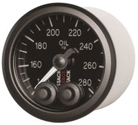 Autometer Stack Instruments 52mm 140-280 Deg F 1/8in NPTF Male Pro Control Oil Temp Gauge - Black - Burkken Auto Parts