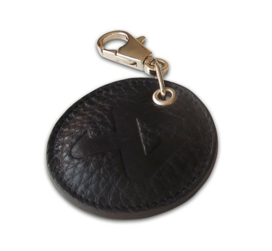 Akrapovic Round Leather Keychain - black - Burkken Auto Parts