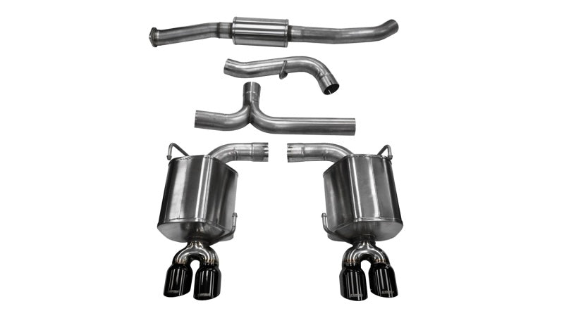 Corsa 2011-2014 Subaru Impreza Sedan STI 2.5L Turbo Manual Black Sport Cat-Back Exhaust - Burkken Auto Parts