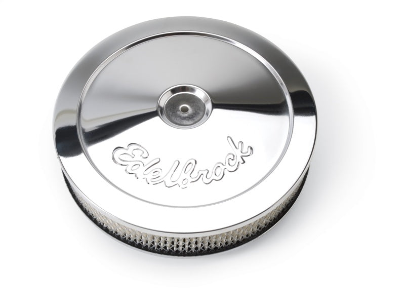 Edelbrock Air Cleaner Pro-Flo Series Round Steel Top Paper Element 10In Dia X 3 5In Chrome - Burkken Auto Parts