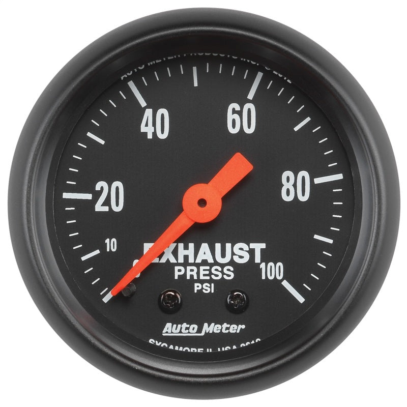 Autometer Z Series 2-1/16in 0-100 PSI Mechanical Exhaust Pressure Gauge - Burkken Auto Parts