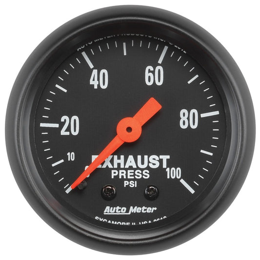 Autometer Z Series 2-1/16in 0-100 PSI Mechanical Exhaust Pressure Gauge - Burkken Auto Parts
