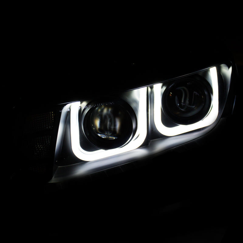 ANZO 2014-2015 Chevrolet Camaro Projector Headlights w/ U-Bar Black - Burkken Auto Parts