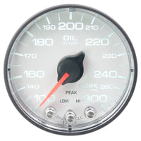 Autometer Spek-Pro Gauge Oil Temp 2 1/16in 300f Stepper Motor W/Peak & Warn Wht/Blk - Burkken Auto Parts