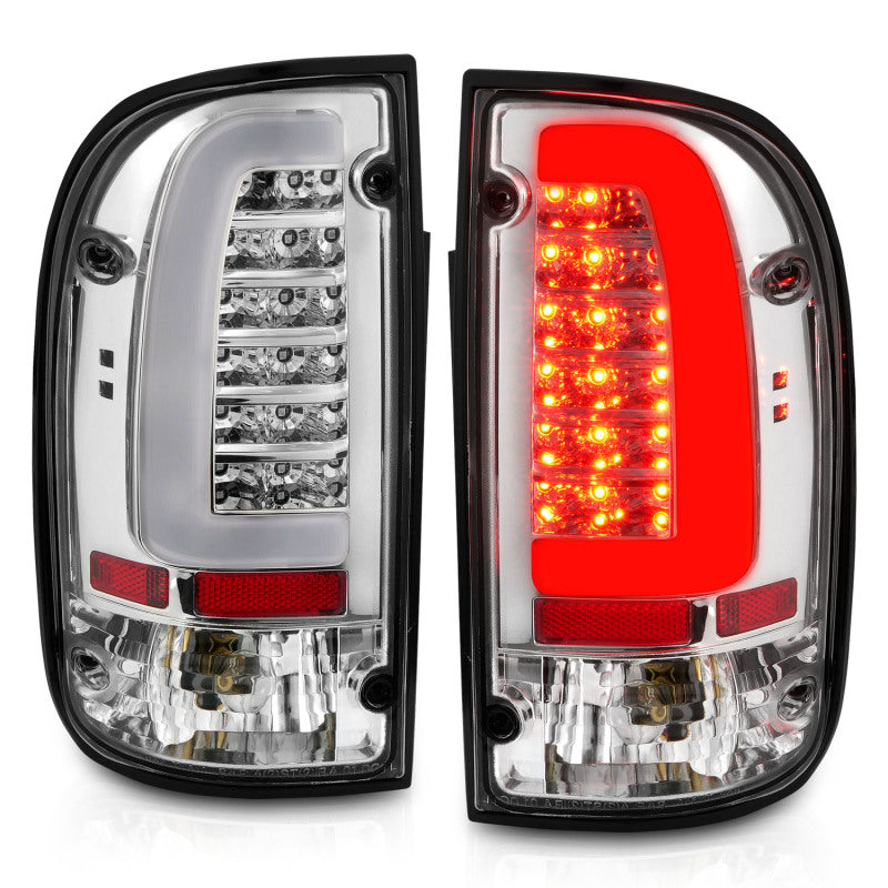 ANZO 95-00 Toyota Tacoma LED Taillights Chrome Housing Clear Lens (Pair) - Burkken Auto Parts