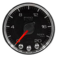 Autometer Spek-Pro Gauge Pyro. (Egt) 2 1/16in 2000f Stepper Motor W/Peak & Warn Blk/Chrm - Burkken Auto Parts