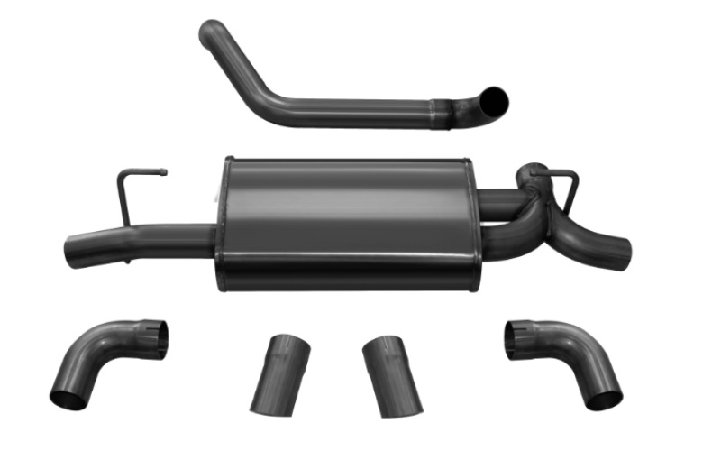 Corsa 2018-2025 Jeep Wrangler JL 2.5in Dual Rear Turn Down Exit Black Sport Axle-Back Exhaust - Burkken Auto Parts