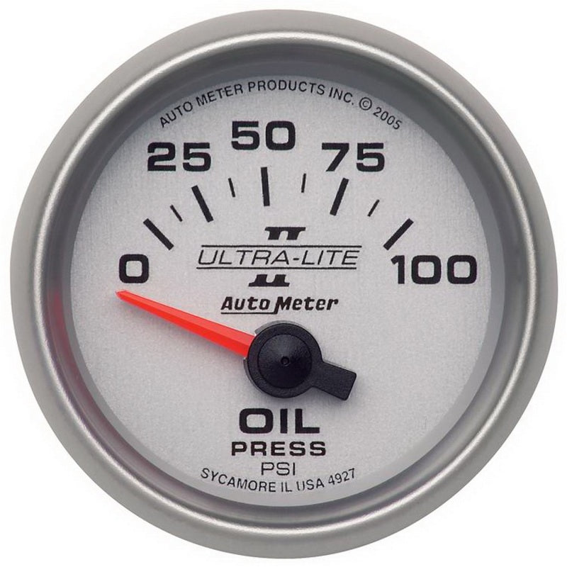 Autometer Ultra-Lite II 52mm 0-100 PSI Electrical Oil Pressure Gauge - Burkken Auto Parts