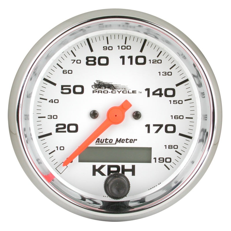 Autometer Pro-Cycle Gauge Speedo 3 3/4in 120 Mph Elec White - Burkken Auto Parts