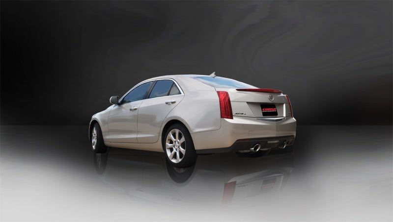 Corsa 2013-2019 Cadillac ATS Sedan 2.0L A/T Polished Sport Dual Rear Cat-Back Exhaust - Burkken Auto Parts
