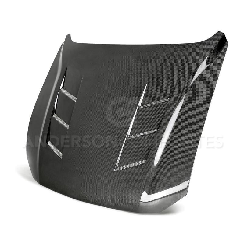 Anderson Composites 2018 Ford Mustang GT Type-SA Style Heat Extractor Double Sided Carbon Fiber Hood - Burkken Auto Parts