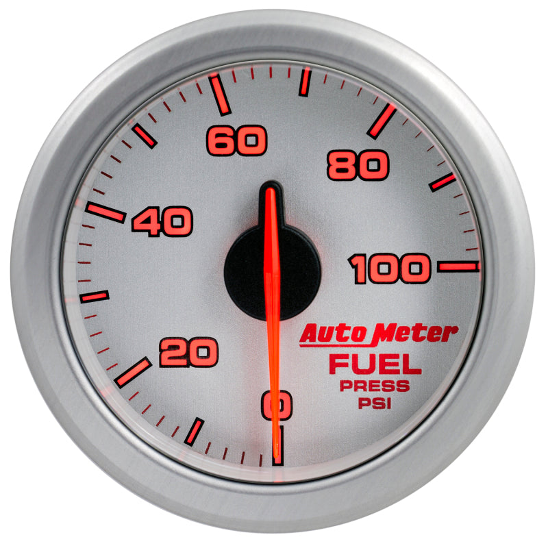 Autometer Airdrive 2-1/6in Fuel Pressure Gauge 0-100 PSI - Silver - Burkken Auto Parts